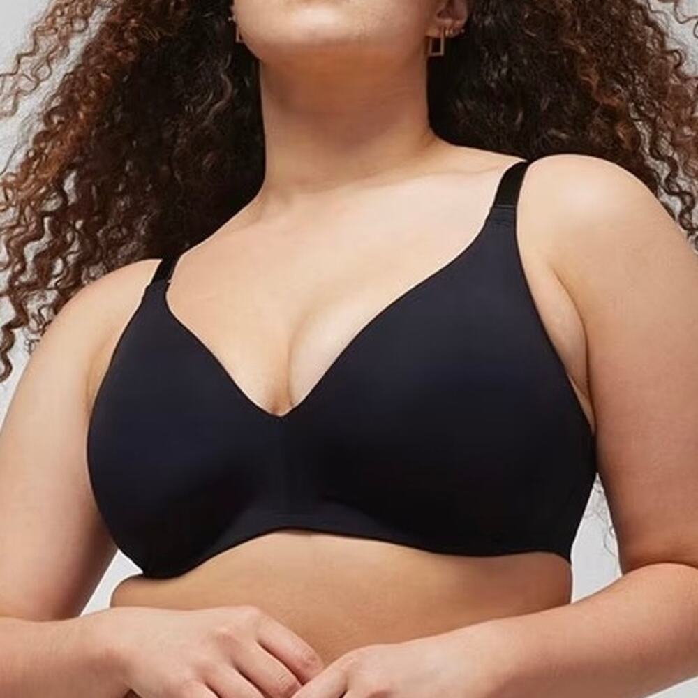 Soma Vanishing 360 Wireless Bra Black Smoothing Stretch Womens 44DD New